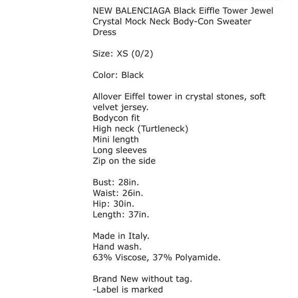 BALENCIAGA Eiffle Tower Crystal Mock Neck Sweater - Picture 12 of 12